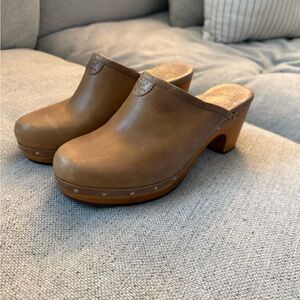 UGG Tan Leather Mules